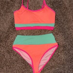 Pink Lily Do Not Disturb Neon Bikini Set